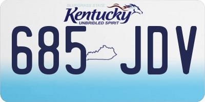 KY license plate 685JDV