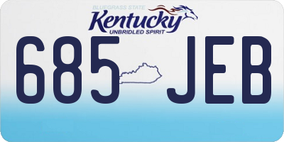 KY license plate 685JEB