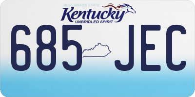 KY license plate 685JEC