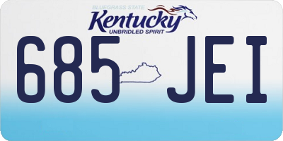 KY license plate 685JEI