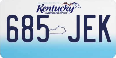 KY license plate 685JEK