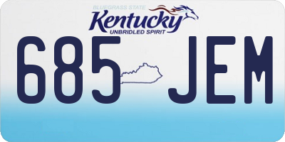 KY license plate 685JEM