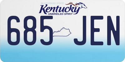 KY license plate 685JEN