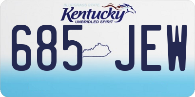 KY license plate 685JEW