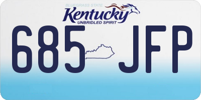 KY license plate 685JFP