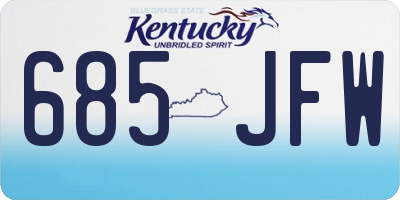 KY license plate 685JFW