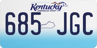 KY license plate 685JGC