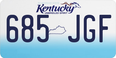 KY license plate 685JGF