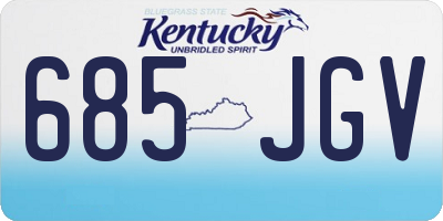 KY license plate 685JGV