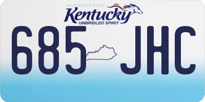 KY license plate 685JHC