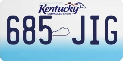 KY license plate 685JIG