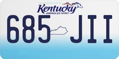 KY license plate 685JII