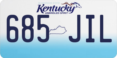 KY license plate 685JIL