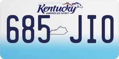 KY license plate 685JIO