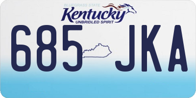 KY license plate 685JKA