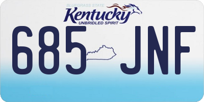 KY license plate 685JNF