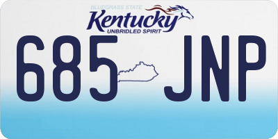 KY license plate 685JNP