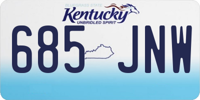 KY license plate 685JNW
