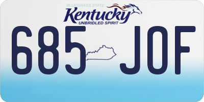 KY license plate 685JOF
