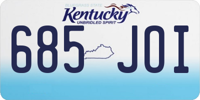 KY license plate 685JOI