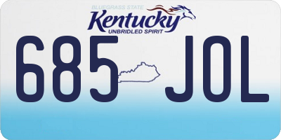 KY license plate 685JOL