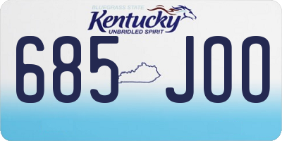 KY license plate 685JOO