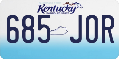 KY license plate 685JOR