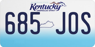 KY license plate 685JOS