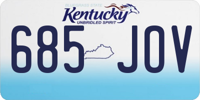 KY license plate 685JOV