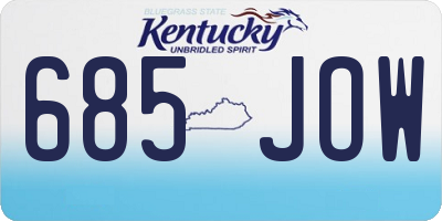 KY license plate 685JOW