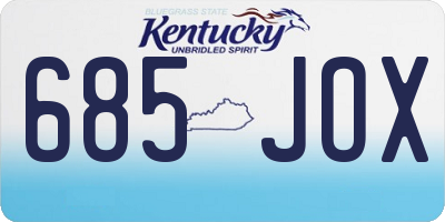 KY license plate 685JOX