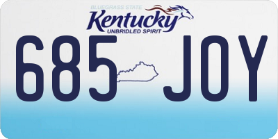 KY license plate 685JOY