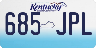 KY license plate 685JPL