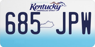 KY license plate 685JPW