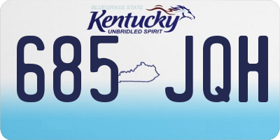 KY license plate 685JQH