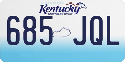 KY license plate 685JQL