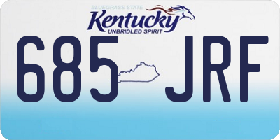 KY license plate 685JRF