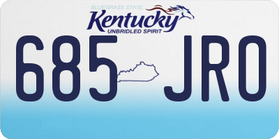 KY license plate 685JRO