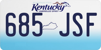 KY license plate 685JSF