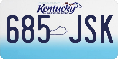 KY license plate 685JSK