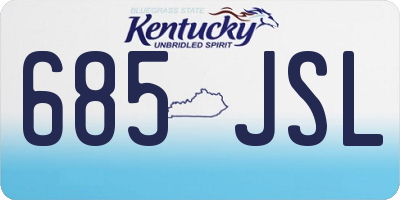 KY license plate 685JSL