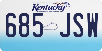 KY license plate 685JSW