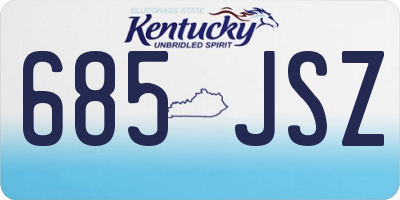 KY license plate 685JSZ