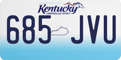 KY license plate 685JVU