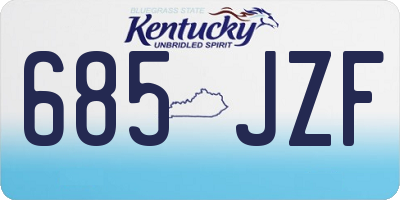 KY license plate 685JZF