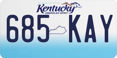 KY license plate 685KAY