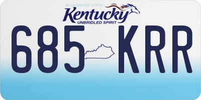 KY license plate 685KRR
