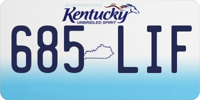 KY license plate 685LIF
