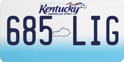 KY license plate 685LIG