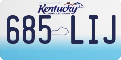 KY license plate 685LIJ